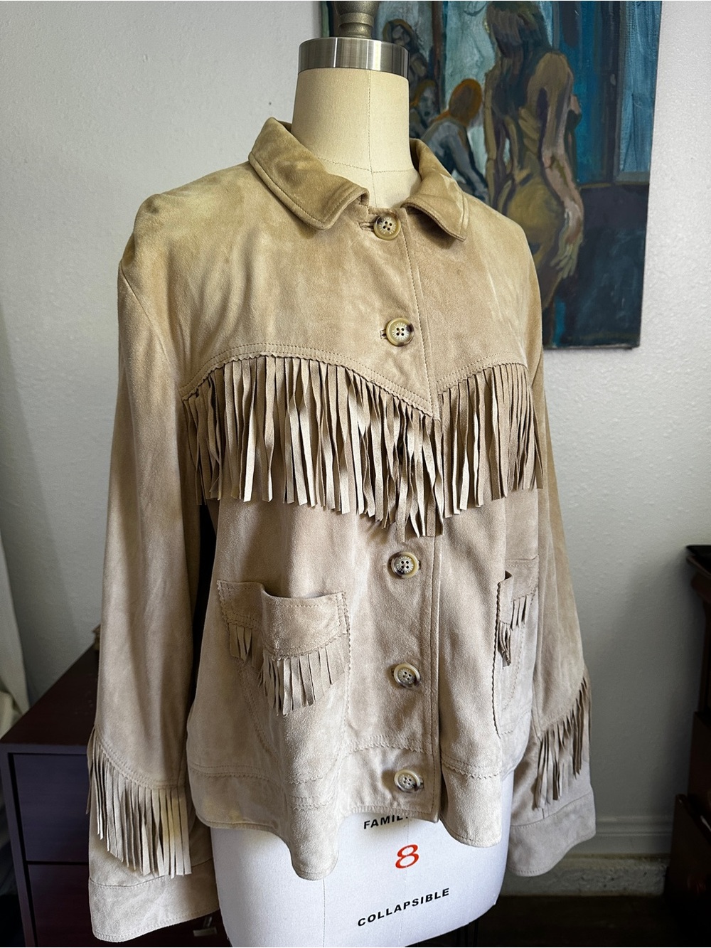 Ralph Lauren Beige Suede Fringe Jacket